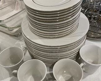 Gibson dinnerware, 12 plates, 12 salad, 4 coffee mugs,  was $20, NOW $15