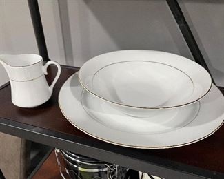 Serving bowl and platter, was  $7 each, NOW $5 each. Creamer, Was $3, NOW $2