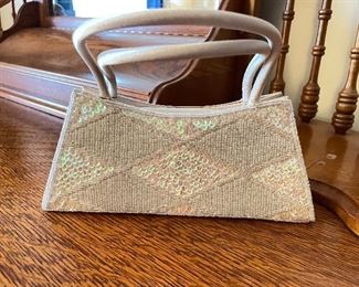 Beaded white purse,  was $14, NOW $7
