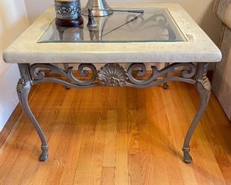 Glass top side table, 28" x 28" x 26"H,  was $125, NOW $85
