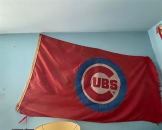 Vintage Weathered Cubs Flags(2) Flown from the Original Scoreboard