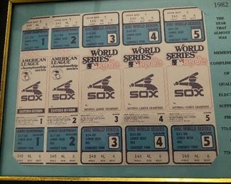 World Series Chicago White Sox Tickets/Framed