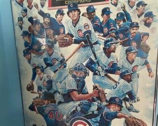 Wrigley Field Home of Chicago Cubs 1984 Lithograph Framed