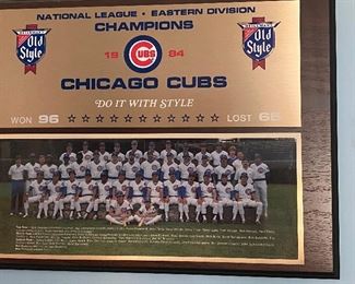 1984 Eastern Division National League Chicago Cubs Plaque