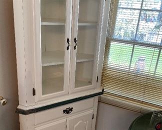 Vintage White Canadel Made in Canada  Curio Cabinet Storage