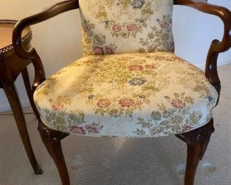 Vintage Baker Furniture Mahogany Carved Arm Chair