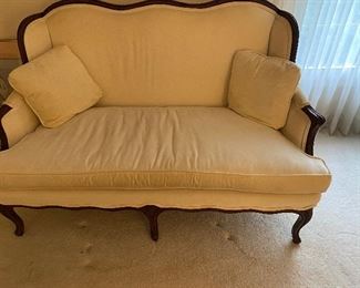 Baker Furniture Mahogany Frame Settee 