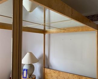 Post Modern Henerdon " Scene Two" Burl Wood Canopy Mirrored Bed 