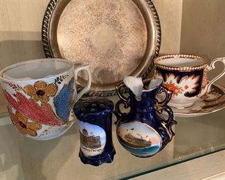 Vintage Mustache Cup, Vintage Chicago Souvenir Dresden Germany 