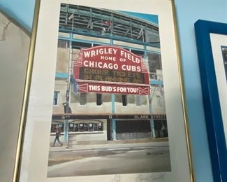 Wrigley Field Print Signed Dated
