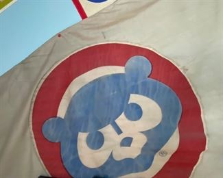 Vintage Chicago Cubs Logo Flag Weathered  Flown from Original Scoreboard