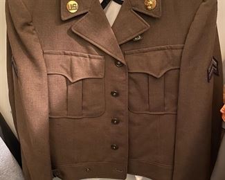 West Point Female Wool Brown Jacket Patches Pins with Shirt