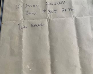 Vintage Hand Written Note and Dated To Sanderson from Yosh Kawano Chicago Cubs Longtime Club Manager for 65 years! Framed