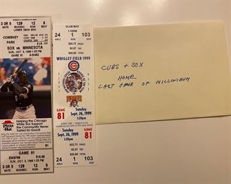 Chicago Cubs & Chicago White Sox Home Last Game of Millennium 