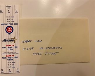 Kerry Wood 5-6-1998 20 Strikeouts Full Ticket