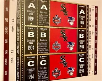Chicago White Sox UNCUT tickets 1994