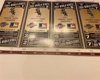 Chicago White Sox UNCUT World Series Tickets