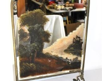 unique antique mirrored fire screen 