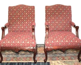 Statesville Chair Co. mahogany arm chairs 