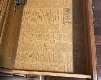 Newspaper Lined Drawers