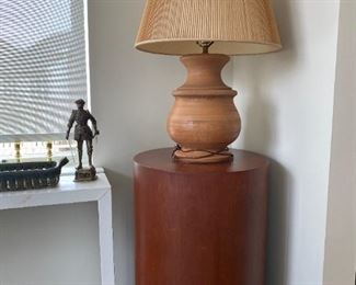 Wood Lamp on Wood Side Table