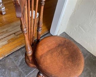 Victorian side chair carved, brass feet. 