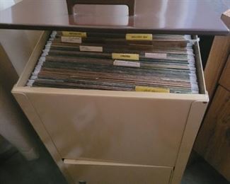 Rolling file cabinet with a door on the bottom