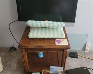 End table and a TV