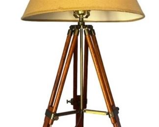 Vintage Wooden Tripod Lamp