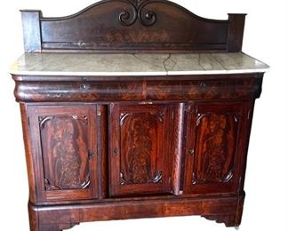 Antique Marble Top Cabinet