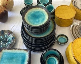 Japanese Blue Ceramic Dish set 
