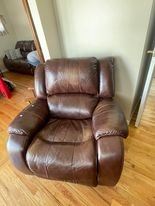  Leather reclining chair matches sofa, and so comfortable! 