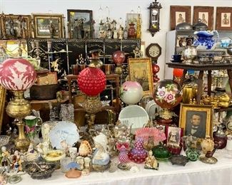 Selection of Victorian antiques.