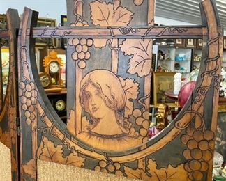 Three panel pyrography divider 
