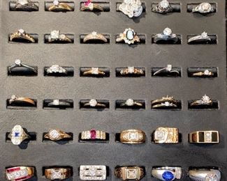 Selection of vintage/antique diamond rings