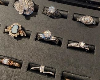 Selection of vintage/antique diamond rings