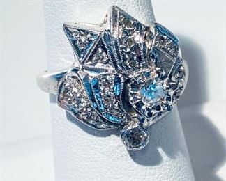 14k white gold diamond ring 