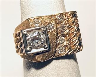 Men's 10k gold diamond ring 