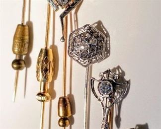 Platinum and gold lapel pins with diamonds
