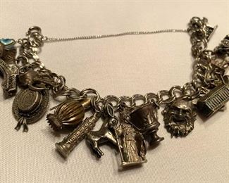 Sterling silver charm bracelet 