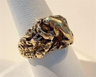 14k gold panther ring 