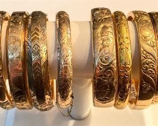 Victorian gold-filled bangle bracelets