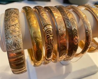 Victorian gold-filled bangle bracelets