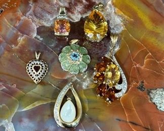 GOLD and Gemstone Pendants