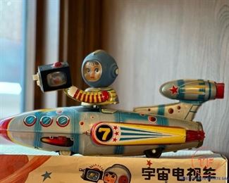 UNIVERSE TELEVIBOAT Vintage 1970's Tin Toy Spaceship 