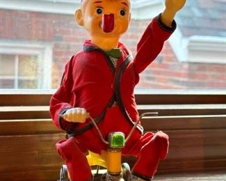 Bandai Cycling Daddy Battery Operated Tin Toy