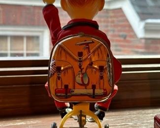 Bandai Cycling Daddy Battery Operated Tin Toy