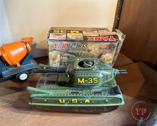1950's CRAGSTAN M-35 Tin Military Tank Toy with Original Box