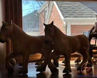 1920's LOWENBRAU Beer Advertising Horse Drawn Wagon