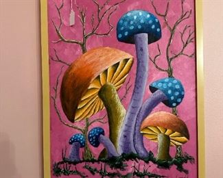 Original Acrylic on Canvas "Dancing Mushrooms" by KATHY LIPPOLD
